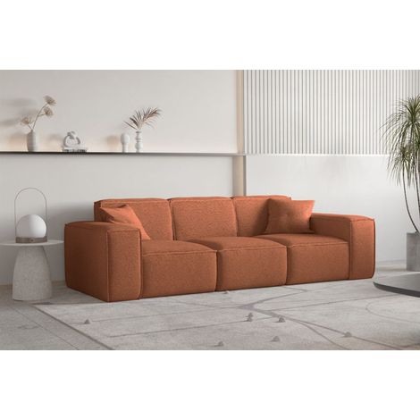Sofa Designersofa CELES PREMIUM 3-Sitzer in Stoff Ascot Bukla Terracotta (1/3)