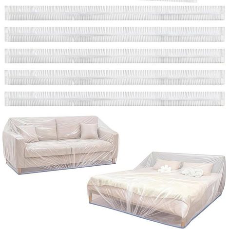 Lot de 5 protecteurs meubles élastiques transparents – Pour canapé, fauteuil, table basse – Antidérapants (1/5)
