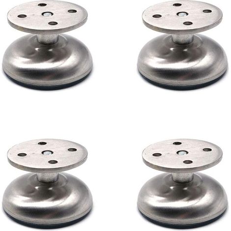 Ensemble de 4 pieds de meubles réglables Nuzamas, 3,5 cm de long, extra épais, en acier inoxydable, pieds de support pour canapés et meubles de salle