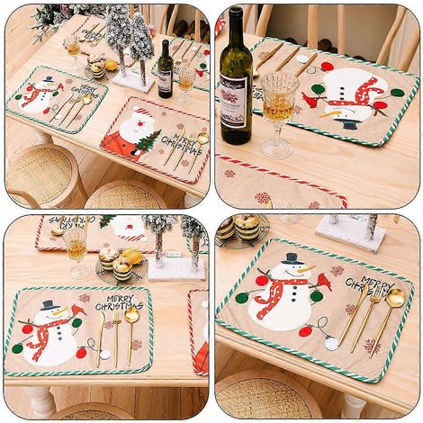 Nappe de Noël à rayures pour décoration de Noël (1/4)