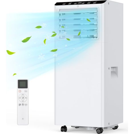 Climatiseur mobile 9000 BTU 2,6kW, 3-en-1 froid déshumidification ventilation, télécommande, pour 27 à 37 m², Classe énergétique A (1/5)