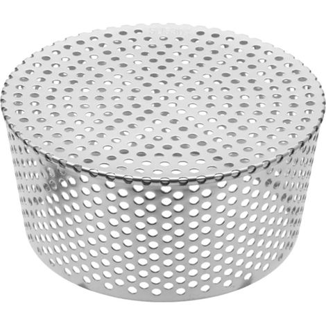 Round Silver Stainless Steel Roof Drain Cover, Anti-Clogging Gutter Filter, Easy to Install for Outdoor Use (1/5)