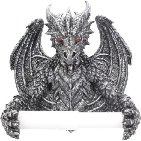 Nemesis Now B4431M8 - Porta rotolo di carta igienica in ossidiana, colore: Argento
