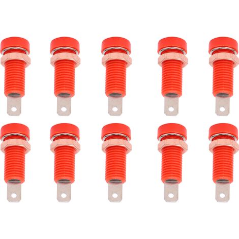 4-mm-Bananenstecker, 10 Stück, Einbaubuchse, roter Anschlussblockadapter für elektronische Instrumente (1/5)