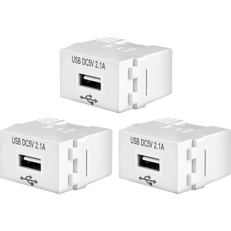Lot de 3 modules d'alimentation USB 220 V vers 5 V, prise de charge USB, adaptateur de commutation, bloc d'alimentation encastré pour smartphones, téléphones portables et appareils USB (1/5)