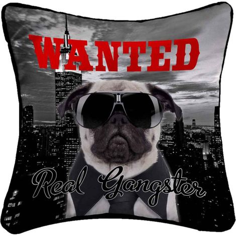 Housse de Coussin "Gangster" 40x40cm Noir