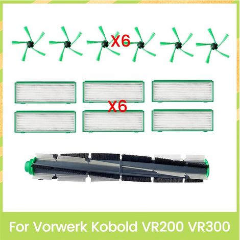 13 pièces de rechange pour brosse principale, brosse latérale, filtre HEPA, accessoires de nettoyage pour Kobold VR200 VR300 (1/4)
