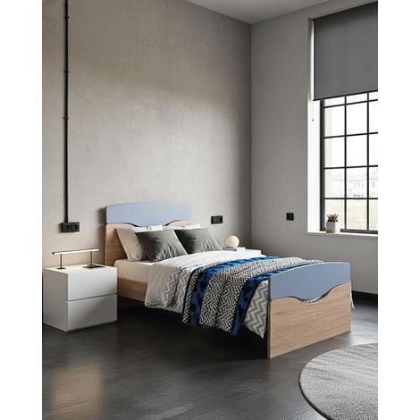 Letto Smile con fascioni e pediera - Letto una piazza e mezzo 127 x 197 - Struttura Virginia e avio - Rete e materasso esclusi (1/5)