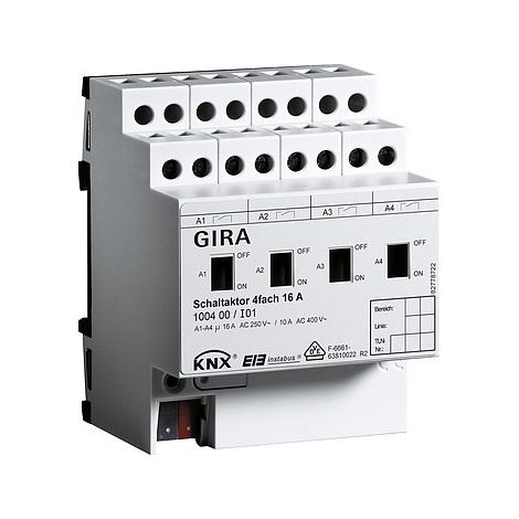 Gira Attuatore di commutazione 4f 16 A Manuale KNX REG [100400], 1004 00