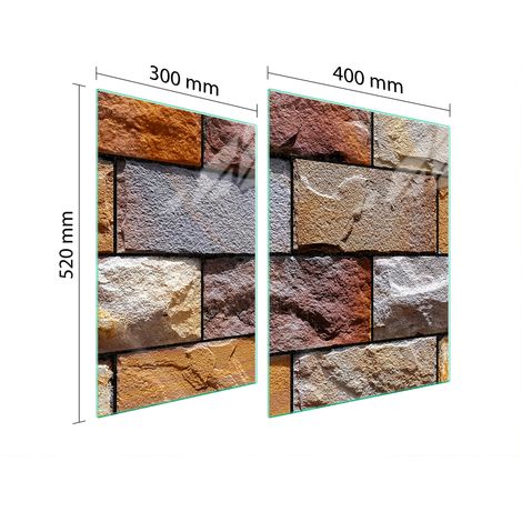 GLASSCHUTZPLATTE FÜR HERD 70x52 ZIEGEL (1/5)