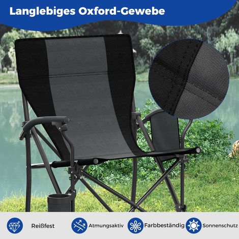 Sedia da campeggio pieghevole con portabicchieri capacita 160 kg