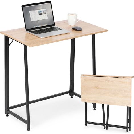 Escritorio plegable para portátil, 80x45 cm, MDF, estilo loft (1/5)