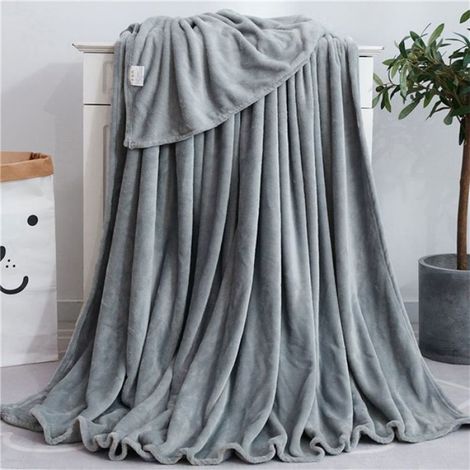 4X Solide Doux Salon Chambre Climatisation Lit Couverture Canapé-Lit Couverture Solide Couleur (1/5)