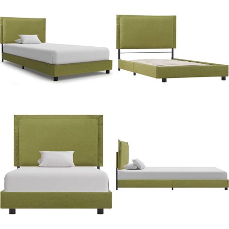 Bettgestell Grün Stoff 90x200 cm - Betten - Bettgestell - Holzbetten - Grünes Bett - Single Bett - Home & Living (1/5)
