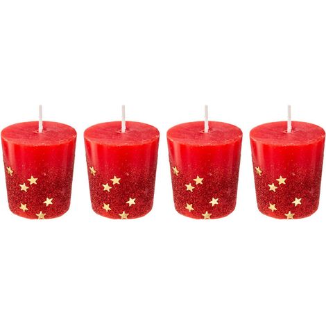 4er-Set Votivkerzen 48 gr rot - Feeric lights & christmas