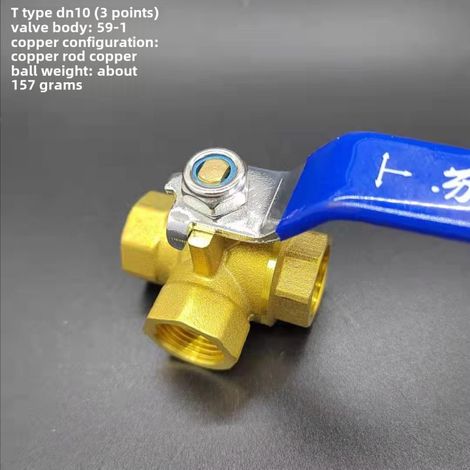 Vanne de dérivation de type T/L de marque Su Ming, interrupteur d'eau de robinet, une entrée, deux sorties, 4 points, 6 points, vanne à bille à trois voies à filetage interne (T G3/8) (1/5)