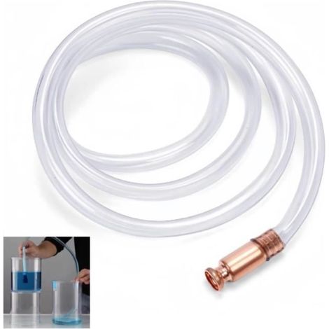 Pompe à Siphon Manuelle - 1.8m Manuel Tuyau de Pompage - 18mm épais - PVC - Essence - Transfert (1/4)