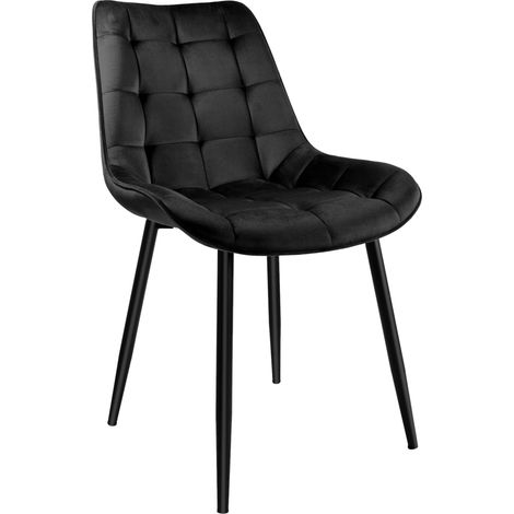 Silla de terciopelo negro NORMAN