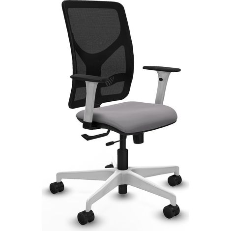 Chaise ergonomique piqueras y crespo Motilla simili cuir gris blanc (1/2)