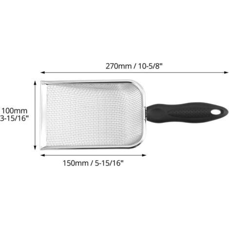 Pelle à litière pour chats, hamsters, oiseaux et reptiles tamis à litière en acier inoxydable maille de 2 x 2 mm (1/3)