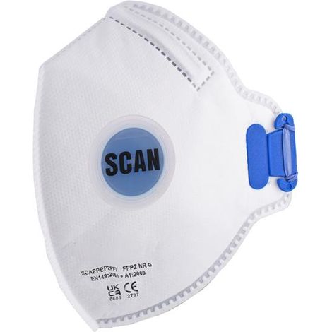 Scan FFP2 Fold Flat Disposable Mask Valved FP2 Protection (Pack 3) SCAPPEP2FFV (1/2)