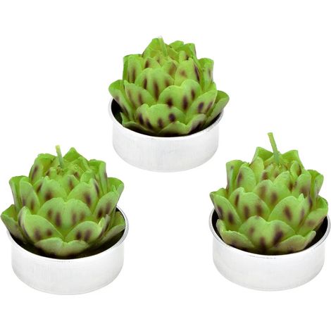 Bougies chauffe-plat Artichaut en cire Set de 6 (1/3)