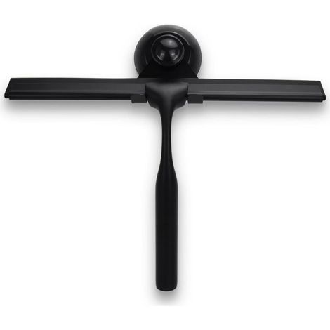 Glasreinigungsschaber für Duschtüren mit Halterung, 25 cm Silikonklinge, schwarz (1/4)