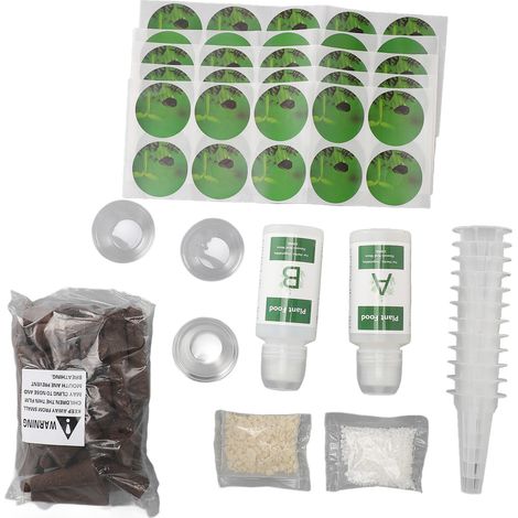 Engrais hydroponique 100 ml, kit de nutriments hydroponiques avec éponges de croissance, engrais AB, 50 autocollants pour capsules de culture (1/5)