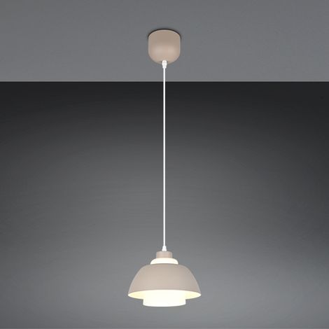 Suspension minimaliste beige, abat-jour dôme Ø23 cm, 1xE27, 10W (1/3)