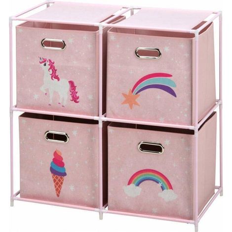 Storage-solutions Estantería con 3 Compartimentos Rosa 68x70x35 cm