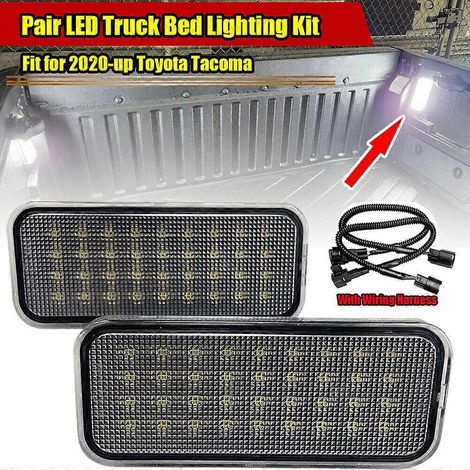 Kit d'éclairage de benne de pick-up avec 2 LED blanches et faisceau de câblage pour Toyota Tacoma (à partir de 2020). (1/5)