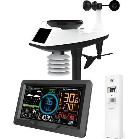 Station météo - PRO - 5 en 1 - WiFi - Capteur extérieur - Noir