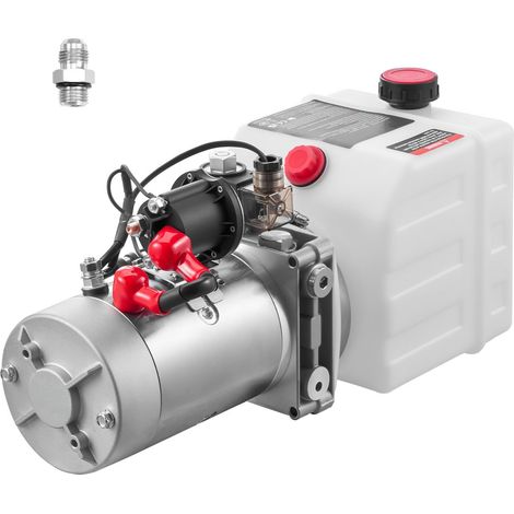Vérin hydraulique 4L, Pompe monobloc 12V pour Benne, Pression max 22 MPa, Débit 3,4 L/min, Réservoir métallique (1/5)