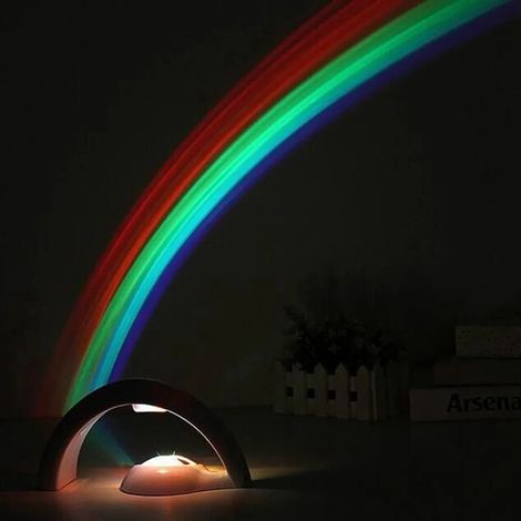 Lampe de table LED veilleuse compacte avec projecteur arc-en-ciel - Cadeau