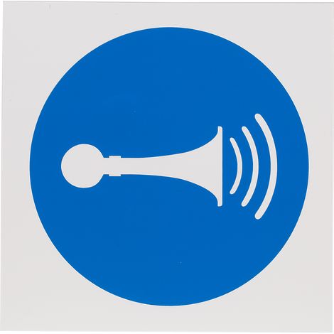 Panneau obligation, avec pictogramme : Avertisseur sonore , en Plastique ( Prix pour 1 )