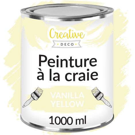 Peinture à la Craie Jaune Vanille 1L Mat Lavable pour Meuble Bois (1/5)