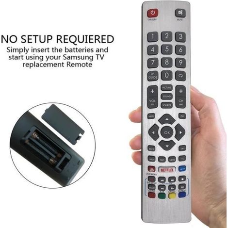 Télécommande Universelle - Compatible Sharp Aquos 3D HD Smart TV - Fréquence 433 MHz - Argent - 1 Pièce (1/4)