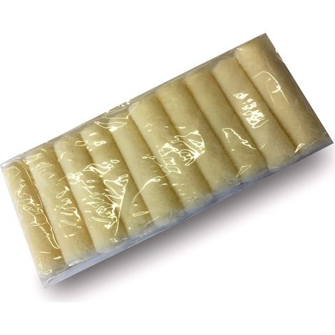 Pack 10 manchons mini rouleaux pattes de lapin laqueur Velours ou Polyamide 100 mm - Quantité x 1 - 10 manchons velours