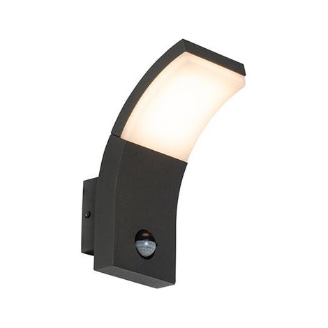 LED-Wandleuchte mit Lichtsensor – 1 Licht – L 8,4 cm – Dunkelgrau – Modern – Außenbeleuchtung