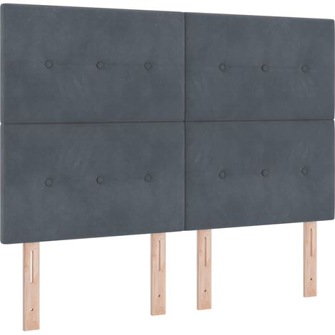 Maison Exclusive - Letto a Sorgente LED Grigio scuro 140 x 190 cm Velluto