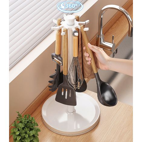 Plateau de pelle de chaudière rotatif comptoir accueil cuisine crochet porte - objets accrocher cuillère pelle ustensiles de cuisine rack de rangement