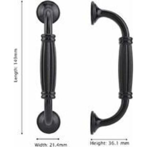 Tirador alargado para muebles de cocina, armarios y cajones – Negro mate – Distancia entre agujeros 128 mm – Fácil instalación – Diseño elegante y resistente (1/3)