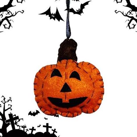 Citrouille en peluche d'Halloween, fantôme en peluche d'Halloween - Décorations douces pour sapin, porche, bar, patio, avant-toit (1/5)