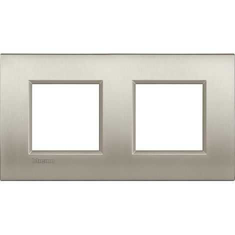 LL - Plaque 2X2 Postes 71mm Titane Brossé BTICINO BTLNE4802M2TIS