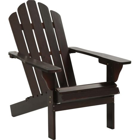 Fauteuil de jardin en bois massif DROKA-Marron