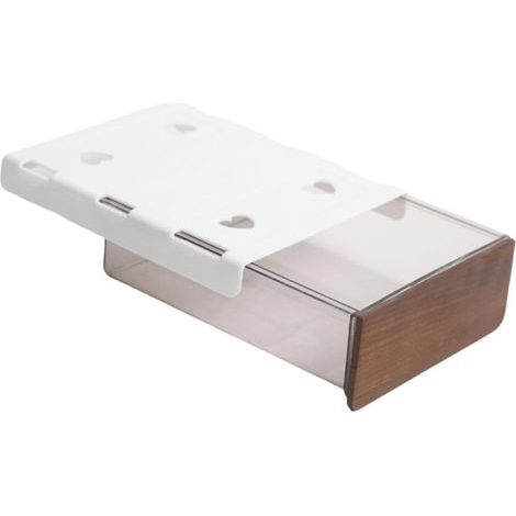Boîte rangement sous tiroir bureau, facile à assembler, tiroir coulissant, idéale pour la cuisine, le bureau ou l'école, Bois Foncé (1/5)