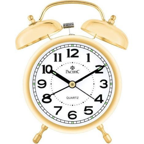Reloj despertador de cuarzo Q860A color oro Pacífico