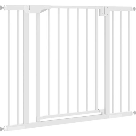 Barrera de seguridad para puertas 76-102 x 76 x 4 cm apertura con una mano doble cierre moderno de acero blanco 210007494 (1/5)