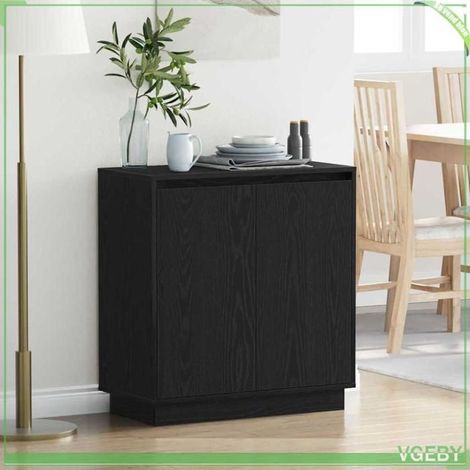 Buffet - ABI - Chêne noir - 71 x 34.5 x 75 cm - Bandes LED intégrées - 2 portes (1/5)