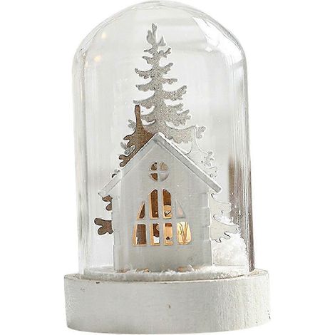 Cloche en verre de Noël pour table, décoration de Noël pour la maison, Noël (1/5)